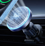 Cooling Fan Magnetic Wireless Car Charger Mount-Black