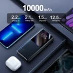 JR-QP191 22.5W Power Bank 10000mAh-Black With USB to Type.C 0.3m Cable-Black - Image 3