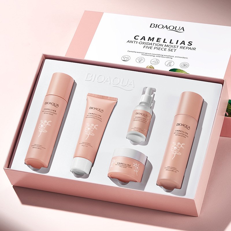 BIOAOUA-Camellia-Flower-Antioxidant-Moisturizing-Repair-Five-piece-Set-Fore-3.jpg BIOAOUA Camellia Flower Antioxidant Moisturizing Repair Five-piece Set (New) 80g+30ml+100ml+100ml+50g - Image 1