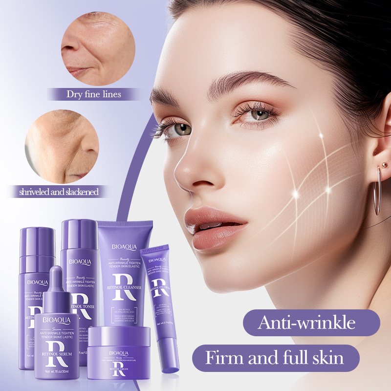 BIOAOUA-Retinol-Anti-Wrinkle-and-Firming-High-Moisture-Skincare-Gift-Set-Foreign-4.jpg BIOAOUA Retinol Anti-Wrinkle and Firming High-Moisture Skincare Gift Set 100g+120ml+20g+30ml+80ml+60g - Image 1