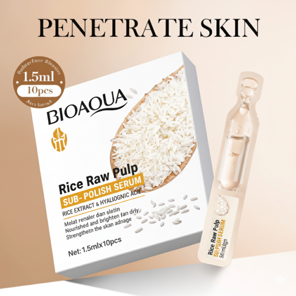 BIOAOUA Rice Pulp Hyaluronic Acid Ampoules 1.9ml x 10pcs BIOAOUA Rice Pulp Hyaluronic Acid Ampoules 1.9ml x 10pcs - Image 1