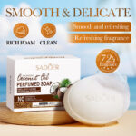SADOER Nourishing Coconut Oil Scented Soap 100g (Includes Foaming Net) - Image 6