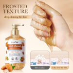 SADOER Sweet Almond Scrub Whitening Moisturizing Shower Gel 500ml - Image 4