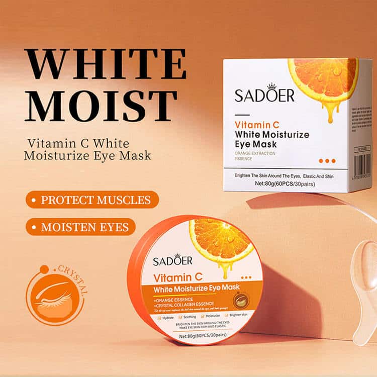 SADOER Vitamin C Whitening & Moisturizing Eye Mask (1) SADOER Vitamin C Whitening & Moisturizing Eye Mask 80g (60pcs / 30 pairs) - Image 1